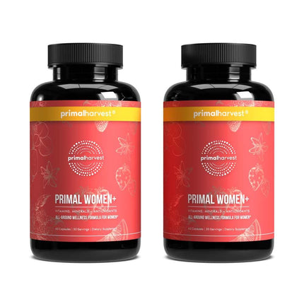 Primal Harvest Women+, Woman's Multivitamin Vitamin A, Vitamin C, Vitamin D and E, Vitamin B12, B6, Biotin, Zinc Supplements,1 Pack 60 Capsules