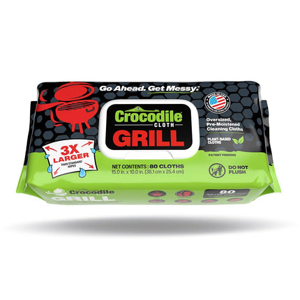Crocodile Cloth Grill Plant-Based Food Safe Cleaning Wipes, 80 Count