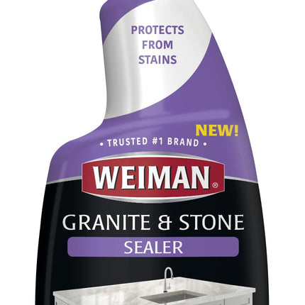 Weiman Granite & Stone Sealer Spray - Protects Kitchen Countertops, Sinks, Showers, Vanities & Floors From Stains - For Granite, Quartz, Marble, Tile, Limestone, Slate - Water Based, 24 oz