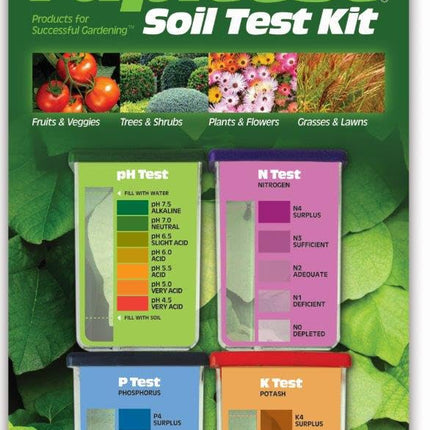 Rapitest Soil Test Kit for Gardens, Vegetables, Flowers and Lawns. USA designed and assembled soil tester completely, quickly and accurately measures/analyzes soil pH acidity and garden nutrients.