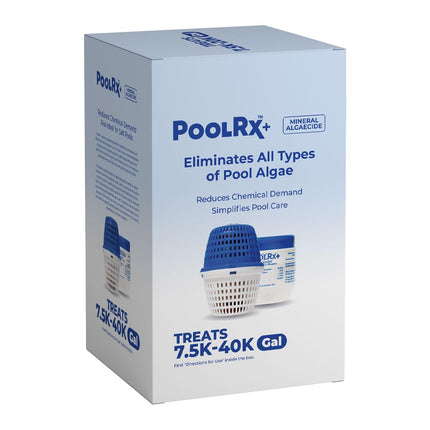 PoolRx+ Mineral Algaecide Unit + Booster Combo, Treats 7.5K-40K gallons for up to 6 Months, New Formula with Silver.