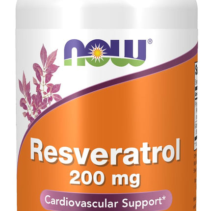 NOW Foods Supplements, Natural Resveratrol 200 mg with Red Wine Extract, 60 Veg Capsules