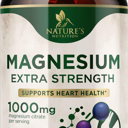 Magnesium Citrate 1000mg Per Serving - Extra Strength Magnesium for Bone, Muscle, Nerves & Heart Health Support, Natural Magnesium Supplement for Calm & Whole Body Support, USA Bottled - 240 Capsules