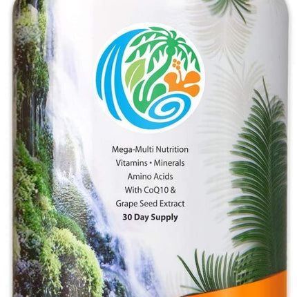 Tropical Oasis Mega Plus - Liquid Multivitamin and Mineral Supplement – Includes 85 Vitamins & Minerals, 20 Amino Acids + CoQ10, Grape Seed Extract & Organic Aloe Vera - 32oz, 32 Servings, 33460