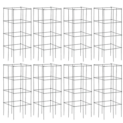 S AFSTAR 4 Pack Folding Tomato Cages, 39 Inches Tall Square Plant Support Cage for Garden Climbing Plants Flowers Fruits, Heavy Duty Tomato Vegetable Trellis