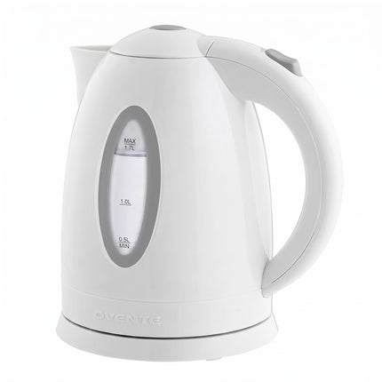 OVENTE 1.7L Electric Tea Kettle, Fast Boiling Water Heater, White KP72W