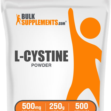 BulkSupplements.com L-Cystine Powder - L-Cystine 500mg, L-Cystine Supplement, Amino Acid Supplement - for Immune Support, Gluten Free, 500mg per Serving, 250g (8.8 oz) (Pack of 1)