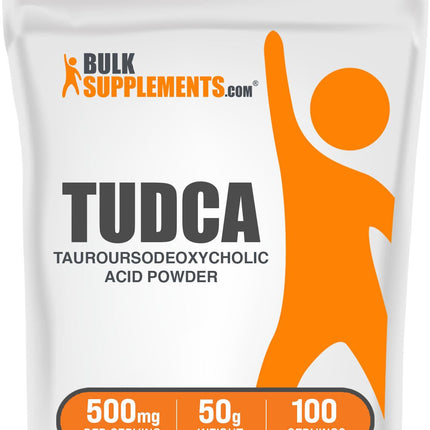 BulkSupplements.com TUDCA Powder - Tauroursodeoxycholic Acid, TUDCA 500mg - TUDCA Supplement for Liver Support - Gluten Free, 500mg per Serving, 50g (1.8 oz) (Pack of 1)
