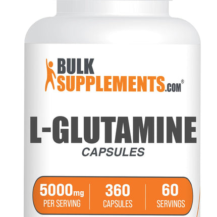 BulkSupplements.com L-Glutamine Capsules - Glutamine Supplement, Amino Acid Supplement - Gluten Free, 6 Capsules per Serving (5000mg), 360 Count (Pack of 1)