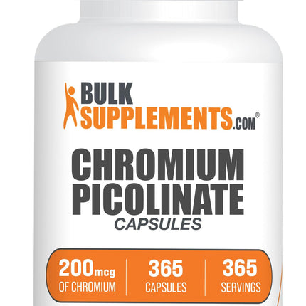 BulkSupplements.com Chromium Picolinate Capsules - Chromium Supplement, Mineral Supplement - Gluten Free, 1 Capsule per Serving, 365 Count (Pack of 1)