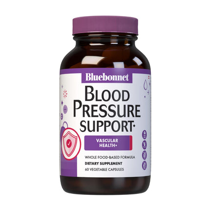 Bluebonnet Nutrition Blood Pressure Support, Vascular Health*, Non-GMO, Vegan, Gluten-Free, Soy-Free, Dairy-Free- 60 Vegetable Capsules, 30 Servings