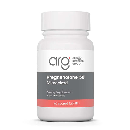 Allergy Research Group ARG Pregnenolone 50 mg - Micronized Hormone Precursor Support - Highly Bioavailable - Hypoallergenic - 60 Servings - 60 Scored Tablets