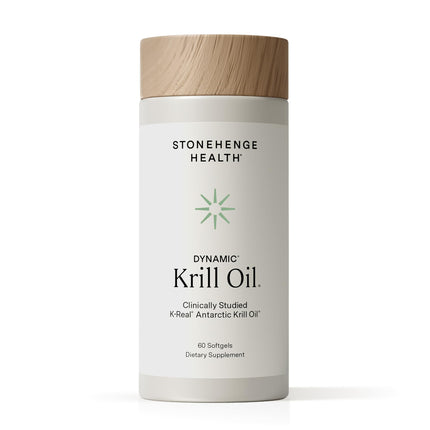 Stonehenge Health Dynamic Krill Oil 1600mg – Triple Strength Antarctic Omega-3 Supplement with EPA, DHA, Phospholipids & 2mg Astaxanthin – Supports Heart, Brain, Skin, Joint & Eye Health – 60 Softgels