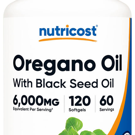 Nutricost Oregano Oil Supplement 120 Softgels for 60 Servings Per Bottle - with Black Seed Oil, GMO-Free, Gluten-Free