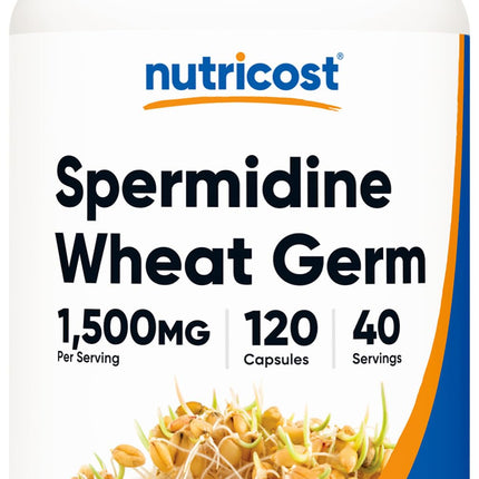 Nutricost Spermidine Wheat Germ Extract Supplement 120 Capsules for 40 Servings Per Bottle - Vegetarian, GMO Free