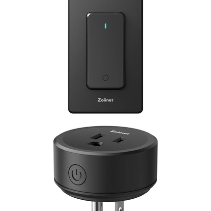 Zoiinet Remote Control Outlet Plug Switch, Buckle Design & Removable Wireless Light Switch, 300 ft, 1500W On Off Power Switch for Household Appliances, No Wiring No WiFi, Programmable, Black