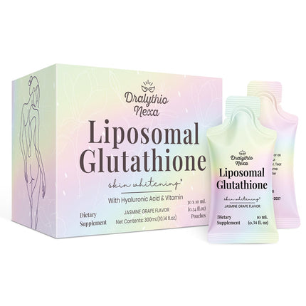 Liposomal Glutathione Liquid 1000mg – High Absorption Glutathione Supplement – Skin Brightening & Antioxidant Support – Beauty & Glow Formula for Women – Grape Jasmine Flavor – 30 Pouches