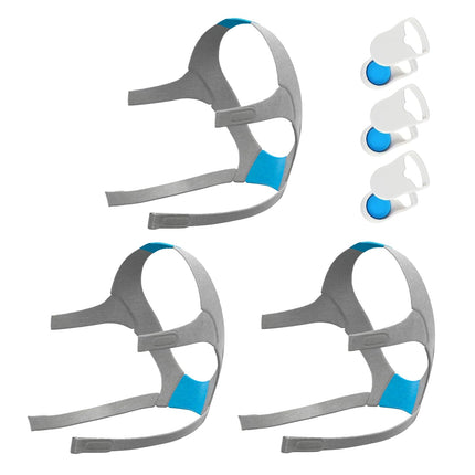 3 Pack Replacement CPAP Headgear for AirFit F20 & AirTouch F20, Compatible with F20 Full Face Mask, 6 Stronger Magnetic Clips & 3 Straps, Adjustable & Comfortable Headgear CPAP Supplies, Standard