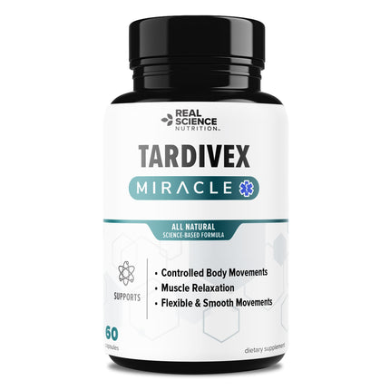 Real Science Tardivex All Natural Nerve Support Supplement for Neurological Balance - Includes Vinitrox, GABA & Essential Vitamins for Controlled Movement & Coordination - Made in USA, 60 Caps