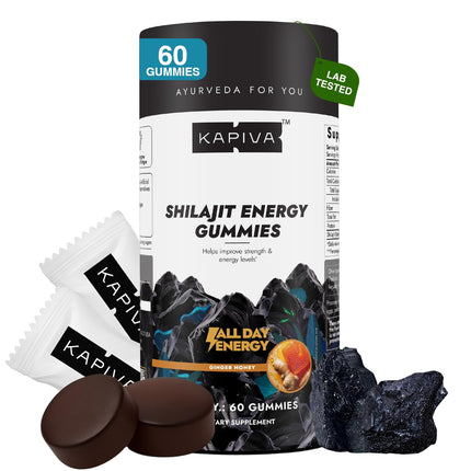 Kapiva Pure Himalayan Shilajit Gummies I Upto 70% Fulvic Acid | 80+ Essential Minerals| Immune Support & Vitality for Men, Women I 500 mg per Day | Non-GMO I 100% Natural & Organic