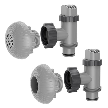 SHAPON Above Ground Pool Inlet & Outlet Replacement Kit with Plunger Valve, 1.5'' Strainer Connector & Jet Nozzle, Compatible with Intex/Coleman Pool Parts & Accessories