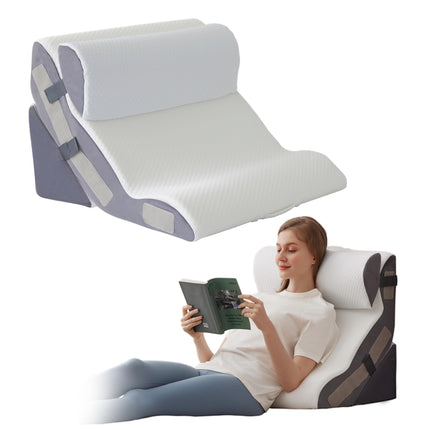 Ahpmeoa 3PCS Wedge Pillow Set for After Surgery, Back Pillow for Bed Sitting up, 10-in-1 Foam Wedge Pillow for Acid Reflux & Back Pain Relief, Post Surgery Pillow for GERD & Snoring, White