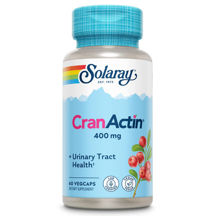 SOLARAY CranActin Cranberry Extract 400 mg - Cranberry Supplements for Women and Men - Bladder and Urinary Tract Health Support with Vitamin C - Vegan, 60-Day Guarantee (60 CT)