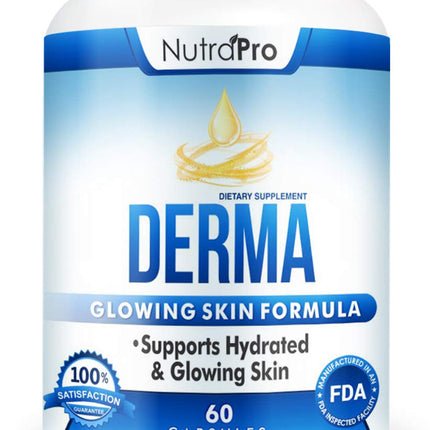 Dermal Repair Complex for Hydrated, Glowing Skin –Anti Aging Supplement with Phytoceramides & Alpha Lipoic Acid. Fast Results Hydration Pills Enhances Smoothness & Reduces Wrinkles. 60 Liquid Capsules