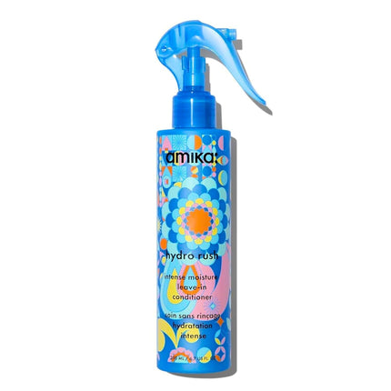 amika Hydro Rush Intense Moisture Leave-In Conditioner with Hyaluronic Acid, 200ml | for all hair types, long-lasting hydration, detangles and reduces frizz