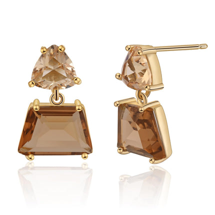 Elaximn Large Hypoallergenic Brown Crystal Dangle Earrings for Women
