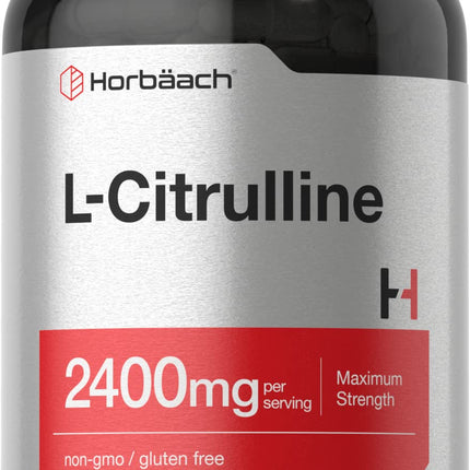 Horbaach L Citrulline Supplement for Men and Women | 2400 mg | 180 Capsules | Maximum Strength and Free Form | Non-GMO, Gluten Free