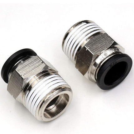 Push to Connect Fittings 1/2,CEKER 1/2 Inch Od Tube to 1/2" NPT Male Thread air line Quick Connect fittings For Air Ride Air Horn Air Compressor 5Pack