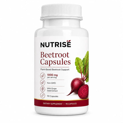 Onswildc Nutrise Beetroot Capsules，Vegan, Non-GMO, Gluten-Free, 90 Capsules