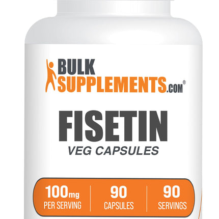 BulkSupplements.com Fisetin Capsules - Fisetin 100mg, Fisetin Supplement - Antioxidants Source, Vegan & Gluten Free, 1 Capsule per Serving, 90 Veg Capsules (Pack of 1)