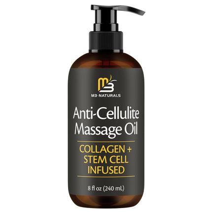 Firming Body Massage Oil with Collagen & Stem Cell – Helps Smooth the Appearance of Cellulite & Improve Skin Texture – Refreshing Aromatherapy Body Oil for Legs & Full Body – 8 Fl Oz by M3