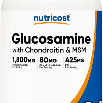 Nutricost Glucosamine 1800mg with Chondroitin & MSM, 240 Tablets, 120 Servings - Non-GMO, Gluten Free