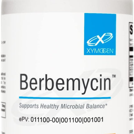 XYMOGEN Berbemycin - Berberine, Grape Root & Grapefruit Extract - Supports Healthy Microbial Balance & GI Health - Concentrated Berberine - Vegan, Gluten-Free & Dairy Free - 120 Capsules