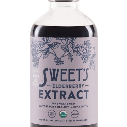 Organic Elderberry Extract | Unsweetened Elderberry Immune Support | Vegan | Keto and Diabetic Friendly | 8 fl oz Bottle | Alcohol-Free | Certified USDA Organic