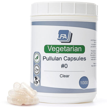 Size 0 Empty Capsules - Vegan Pullulan - 1000 Count Vegetarian Capsules Empty - Joined Fillable 0 Vegetable Pill Capsules - Veggie Caps for Capsule Filling Machine - Halal Kosher Tapioca