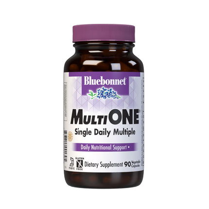 Bluebonnet Nutrition Multi One (with Iron) Vegetable Capsules, Complete Full Spectrum Multiple Vitamin Supplement, B Vitamins, Gluten Free, Milk Free, Kosher, 90 Vegetable Capsules, 3 Month Supply