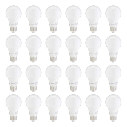 Amazon Basics A19 LED Light Bulbs, 60W Equivalent, Daylight White 5000K, Non-Dimmable, Energy Efficient 9W, E26 Base, 10,000 Hour Lifetime, 24-Pack