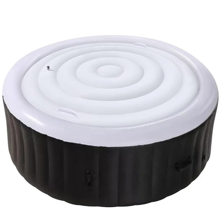 Tlswshsy 4.5 Ft Inflatable Hot Tub Cover- Energy Saving Lid for Round Hot Tub- Foldable Protective Rain Overflow Cover for Outdoor Inflatable Hot Tubs