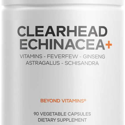 Codeage Clearhead Echinacea+ Supplement, Ginseng, Feverfew, 90 Capsules