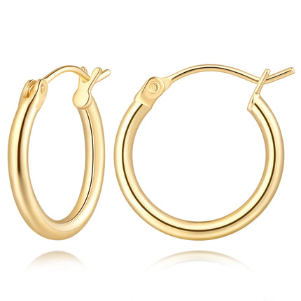 Hoop Earrings, Huggie Hoop Earrings for Women, Hypoallergenic Lightweight Small Hoop Earring for Womens 14mm/16mm/18mm (16mm)