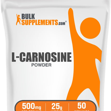 BulkSupplements.com L-Carnosine Powder - Antioxidant Support Supplement - Gluten Free, 500mg per Serving, 25g (0.88 oz) (Pack of 1)