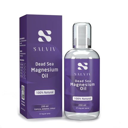 Natural Dead Sea Magnesium Oil Spray 8.45 fl oz - Pure Mineral Supplement from Jordan to Moderate Processes, Reduce Discomfort, and Promote Wellness