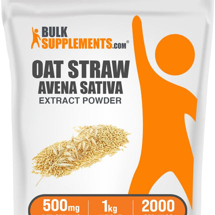 BulkSupplements.com Oat Straw Extract Powder - Avena Sativa, Oat Straw Supplements - Herbal Supplement, Gluten Free, 500mg per Serving, 1kg (2.2 lbs) (Pack of 1)