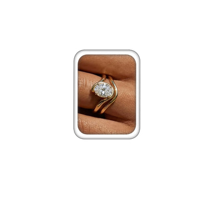 Myofeng 14K Gold Plated Stackable Rings for Women, Non Tarnish Cubic Zirconia Wedding Bands, Dainty Engagement & Promise Rings, Sizes 5-11 (Gold Set 3, 7)