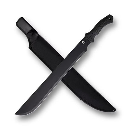 REAT Machete Heavy Duty with Sheath,24-inch Full Tang 420 Stainless Steel Blade,Non-silp Rubber Handle for Yard Work, Cutting Trees,Camping,Outdoor (Black)