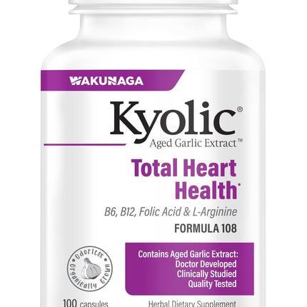 Kyolic Aged Garlic Extract Formula 108, Total Heart Health*, 100 Capsules